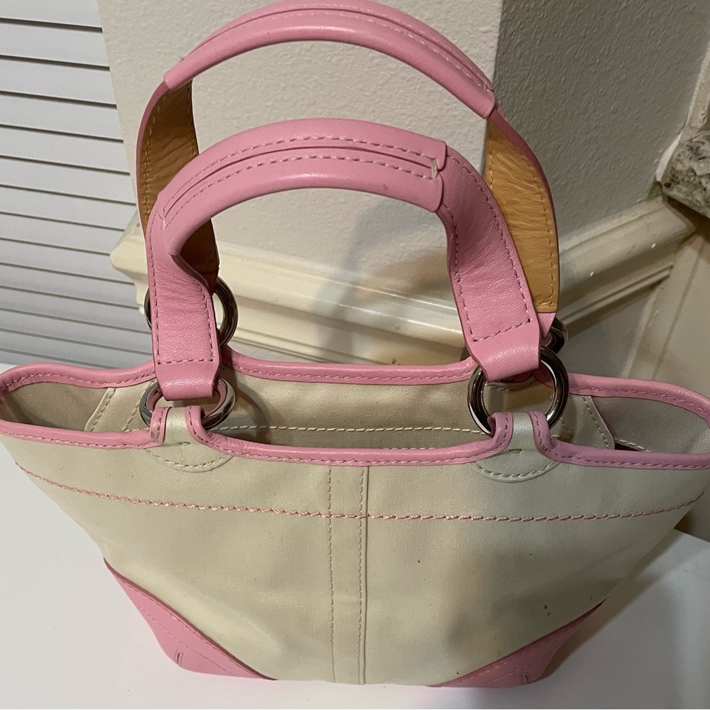 Pink and Cream Women's Handbag - Picture 2 of 13